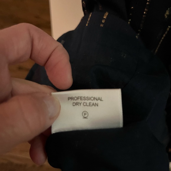 Tory Burch Sylie Sheath Dress Navy and Gold - Picture 7 of 7